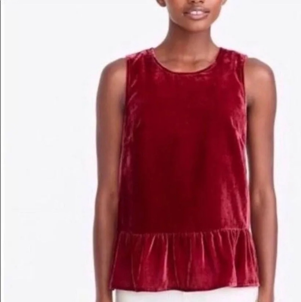J.Crew Factory Velvet Peplum Top | NWT | Size 0